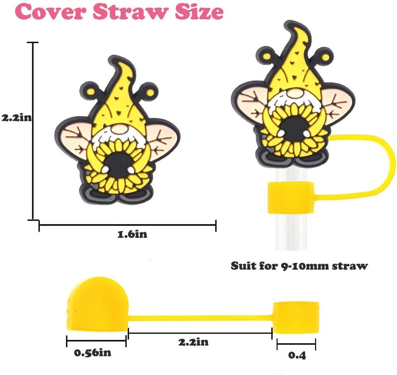 MENGSOOD Straw Cover Cap for Stanley Cup,Reusable Silicone Straw Topper Compatible with Stanley 30&40 Oz Tumbler with Handle Dust-Proof Drinking Straw Tips Lids Protectors (9pcs Bee) - Image 2